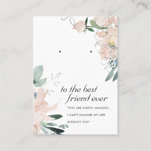 BLUSH PINK FLORAL FRIEND EARRING DISPLAY CARD