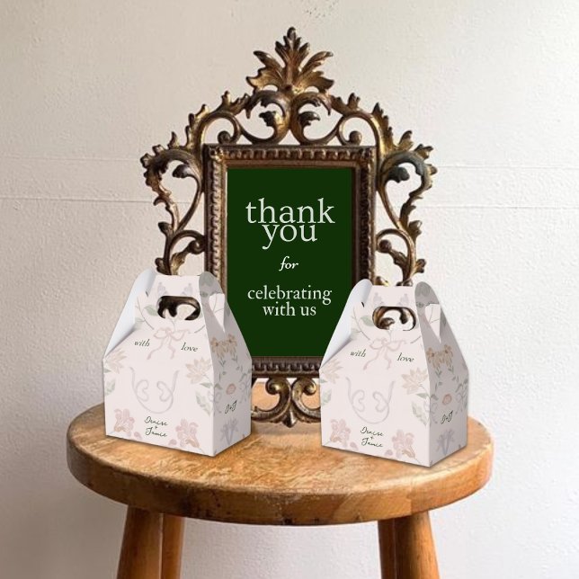 Blush Pink Floral Garden Wedding With Love Gift Favour Box (Creator Uploaded)