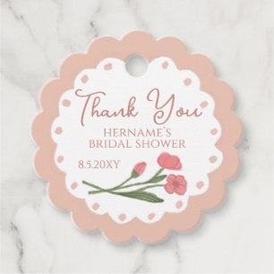 Blush Pink Floral Garden Whimsical Hand Painted Favour Tags