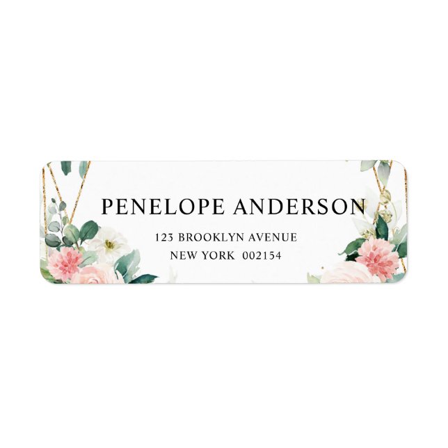 Blush Pink Floral Geometric Botanical Wedding (Front)