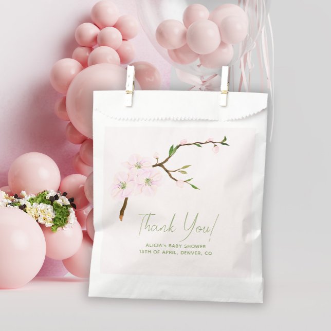 Blush pink floral girl baby shower favour bags (Creator Uploaded)