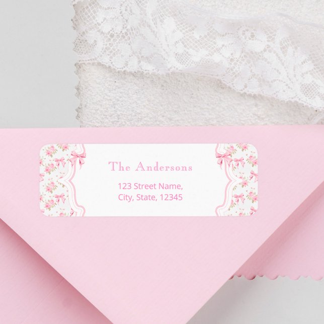 Blush Pink Floral Girl Baby Shower Label (Creator Uploaded)