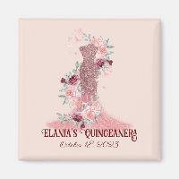 Blush Pink Floral Girly Quinceanera Party Favour