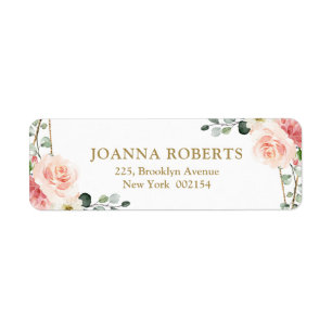 Blush Pink Floral Gold Geometric Botanical Wedding