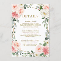 Blush Pink Floral Gold Geometric Botanical Wedding