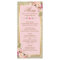 Blush Pink Floral Gold Glitter Wedding Menu