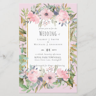 Blush Pink Floral Greenery Boho Wedding