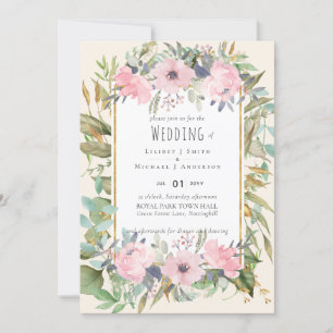 Blush Pink Floral Greenery Boho Wedding