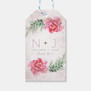 Blush Pink Floral Greenery Watercolor Wedding Gift Tags