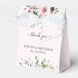 Blush Pink Floral Greenery Wedding Shower  Favour Box