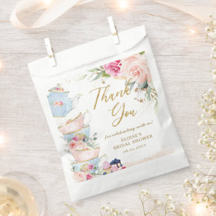 Blush Pink Floral High Tea Party Bridal Shower  Favour Bags
