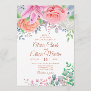 Blush Pink Floral Invitation