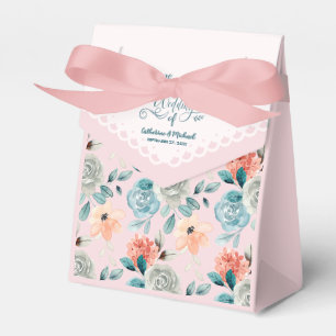 Blush Pink Floral Lace Wedding Calligraphy  Favour Box