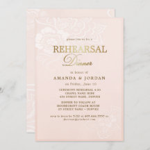 Blush Pink Floral Lace Wedding Rehearsal Dinner