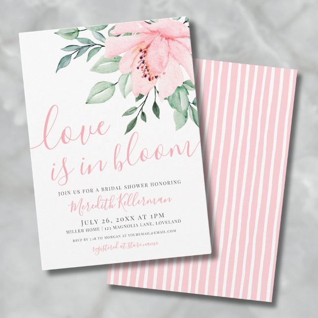 Blush Pink Floral Love Is In Bloom Bridal Shower Invitation (Blush Pink Floral Love Is In Bloom Bridal Shower Invitation)
