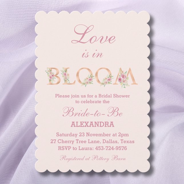 Blush Pink Floral Love is in Bloom Bridal Shower Invitation (Creator Uploaded)