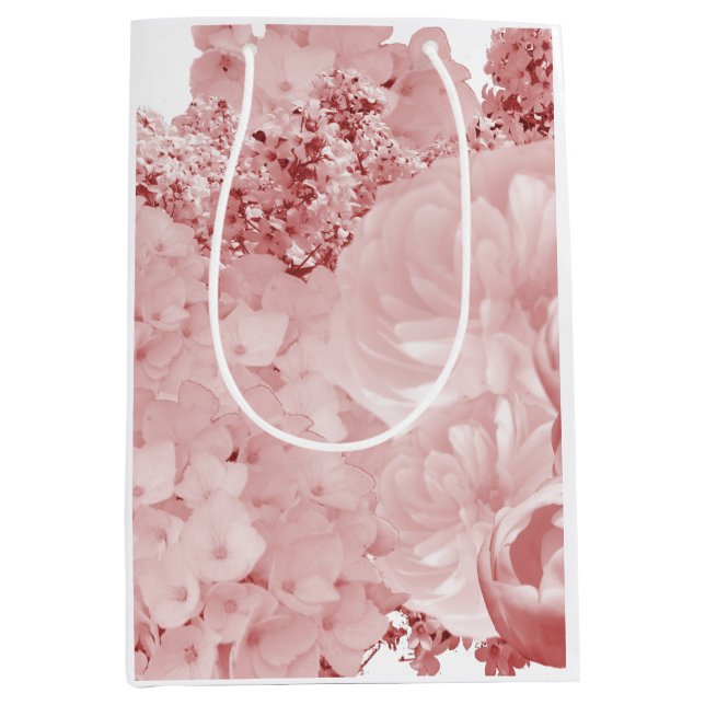 Blush Pink Floral Medium Gift Bag (Front)