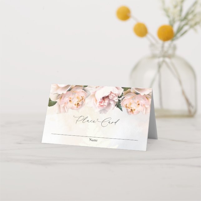 Blush Pink Floral Party Place Card (Front)