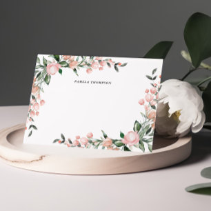 Blush Pink Floral Personalised Note Cards