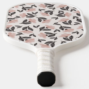 Blush pink floral pickleball paddle