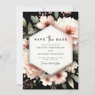 Blush Pink Floral Pink Floral Wedding Save The Date