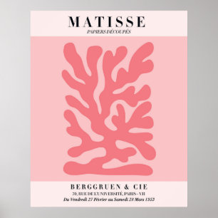 Blush Pink Floral Poster Matisse Style Wall Art