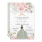 Blush Pink Floral Princess Sage Green Quinceañera