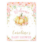 Blush Pink Floral Pumpkin Baby Shower Welcome Sign