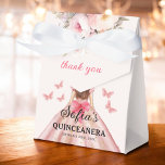 Blush Pink Floral Quinceañera Butterflies Favour Box<br><div class="desc">Make your quinceañera extra special with Blush Pink Floral Quinceañera Butterflies Favour Boxes. These charming boxes feature a soft blush pink design adorned with delicate floral accents and graceful butterflies, symbolising transformation and elegance. Perfect for holding small gifts or treats, these favour boxes add a touch of beauty to your...</div>