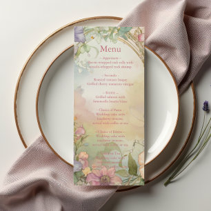 Blush Pink Floral Quinceanera Celebration Menu