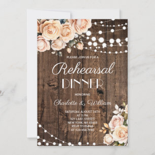 Blush Pink Floral Rehearsal Dinner Invitation