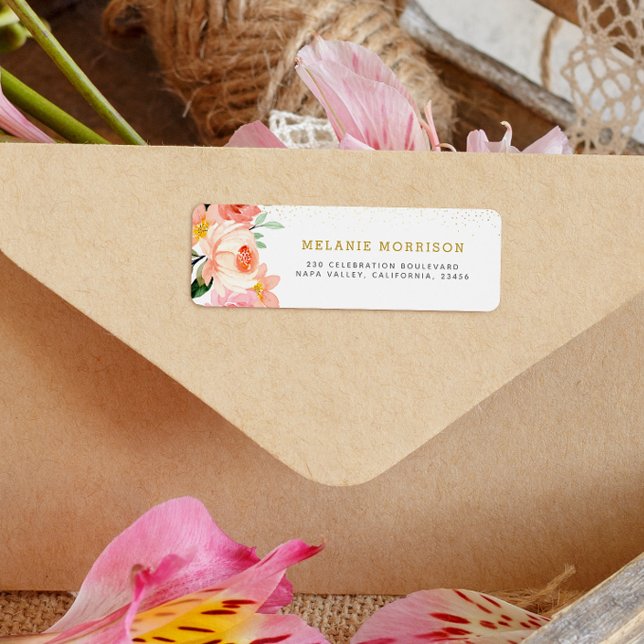 Blush Pink Floral Return Address (Return Address Label Mock-up)