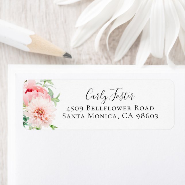 Blush Pink Floral Return Address (Insitu)