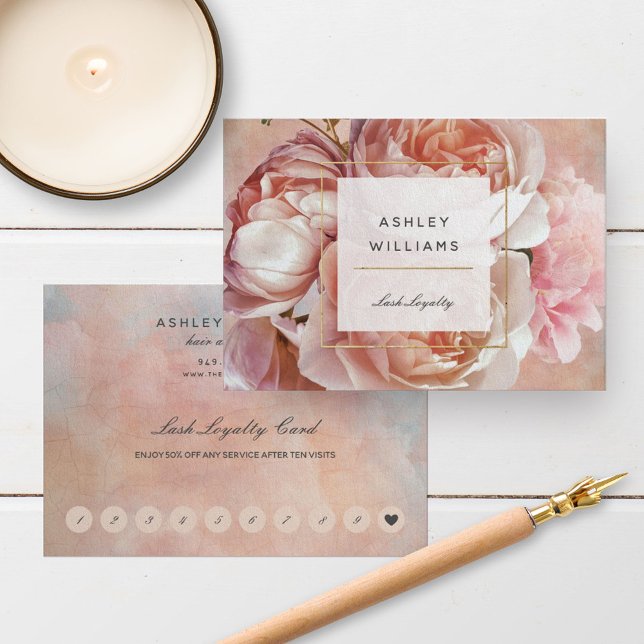 Blush Pink Floral Salon 10 Visit Loyalty Card (Creator Uploaded)