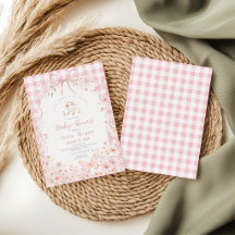 Blush Pink Floral Silly Goose Gingham Baby Shower