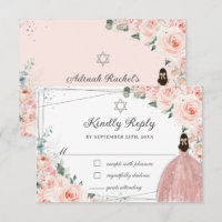 Blush Pink Floral Silver Bat Mitzvah Girl Dress
