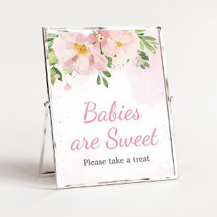 Blush Pink Floral Spring Babies are Sweet Poster