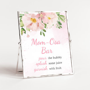 Blush Pink Floral Spring Mom Osa Bar Poster