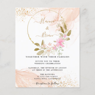 Blush Pink Floral, Spring Pink Wedding Flyer