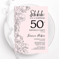 Blush Pink Floral Surprise 50th Birthday