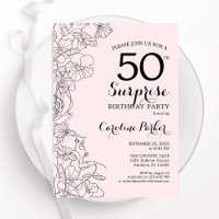 Blush Pink Floral Surprise 50th Birthday Party