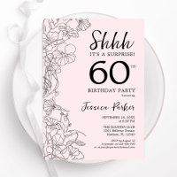 Blush Pink Floral Surprise 60th Birthday