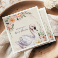 Blush Pink Floral Swan Princess Baby Shower