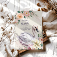Blush Pink Floral Swan Princess  Diapper Raffle
