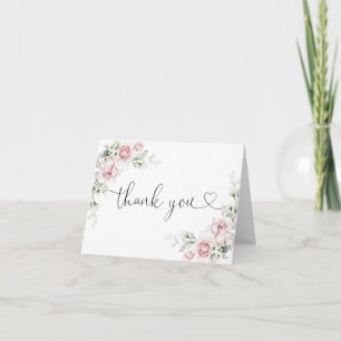 Blush Pink Floral Thank You Card