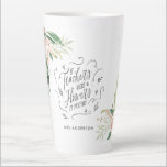 Blush pink floral thank you teacher gift latte mug<br><div class="desc">blush pink floral teacher design Beautiful watercolour floral and elegant script text. Part of a collection.</div>