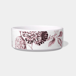 Blush Pink Floral Toile Customise Pet Name Bowl