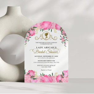 Blush Pink Floral Victorian Bridal Shower Arch Invitation