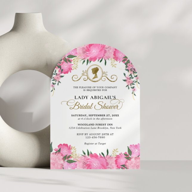 Blush Pink Floral Victorian Bridal Shower Arch Invitation (Creator Uploaded)