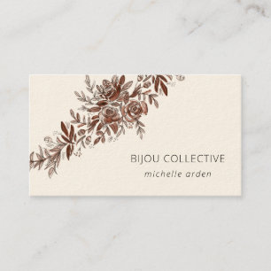 Blush pink floral vintage business card